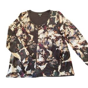 SIMPLY VERA Women’s Abstract Print Long Sleeve Top Size XL